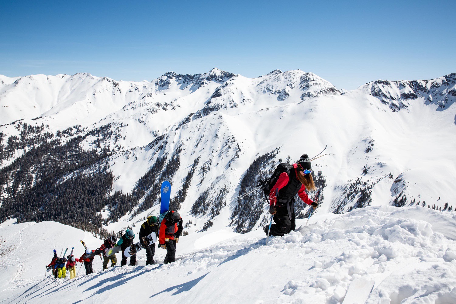 Some shredders earning their turns (hiking) in Silverton Mountain